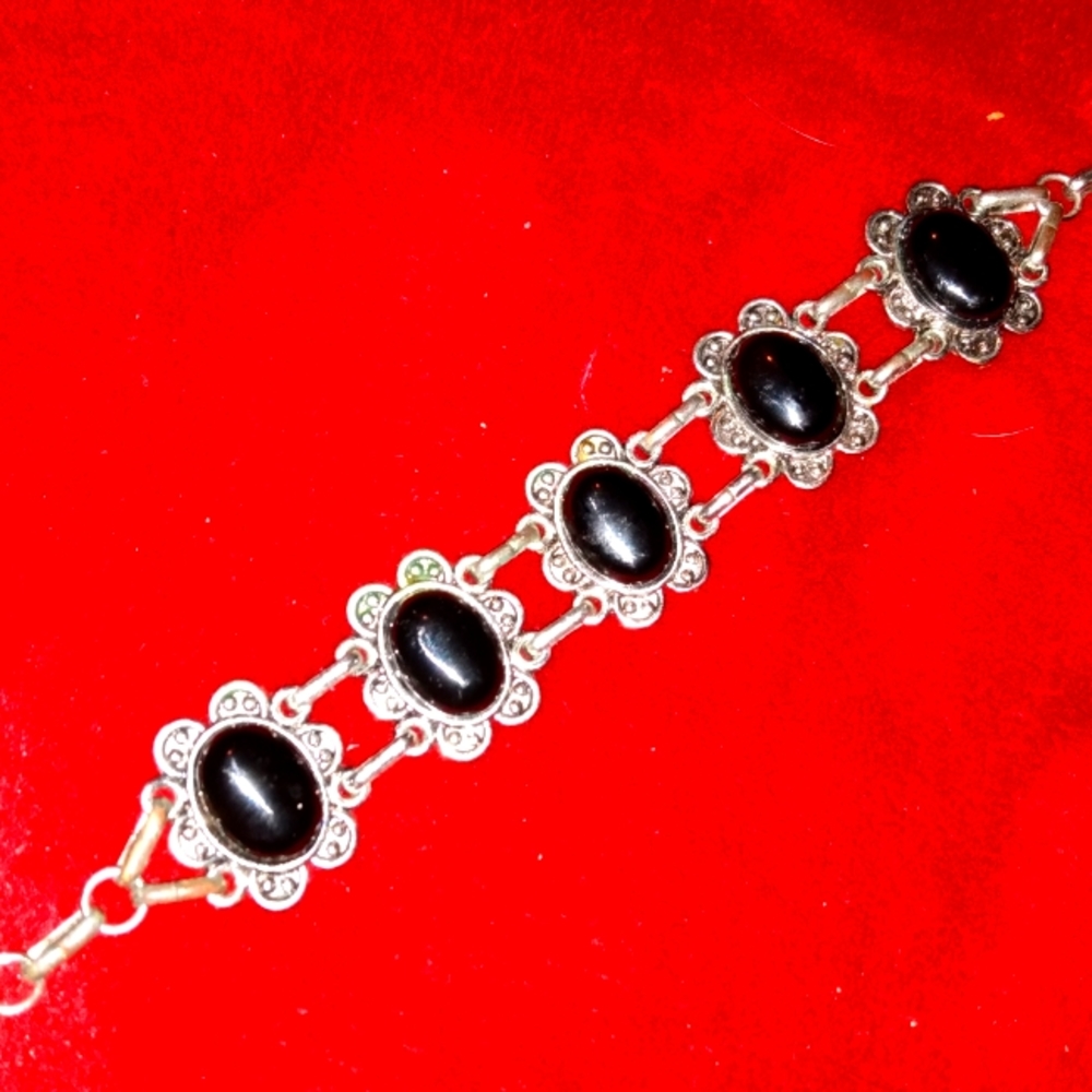 Jet Black Old Timey Bracelet/Necklace (extender not included)
